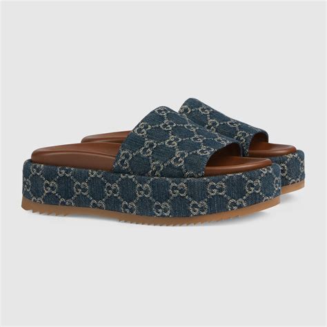 denim gucci slides women|gucci flip flops clearance.